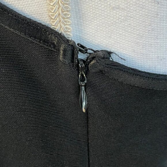 Vintage Dress 90s Y2K Mesh Black Cut Out Long Formal Minimalist Gothic 10 - Picture 8 of 9